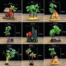 Sashimi plate decoration Simulation plate decoration Coconut tree cuisine Sushi platter Aquarium seafood restaurant decoration creative environment decoration