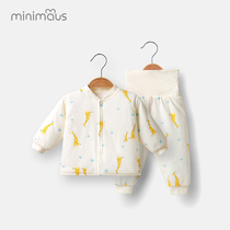 Baby suit autumn and winter cotton padded underwear childrens home clothes baby high waist Belly Belly Belly autumn pants warm jacket