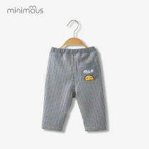 Childrens autumn cotton sports pants foreign-quality female male baby casual Korean loose stripes out trousers spring and autumn