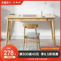 Computer Desktop Home Solid Wood Legs Desk Work Desk Mini Student Writing Desk Bedroom Small Simple Desk