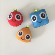 Big eyes three brothers can pinch shape cognitive ball baby rattle 01 years old easy to grasp baby fluffy cloth toy