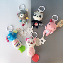 Newborn baby stroller rattle hanging plush toy with tooth rubber bed hanging wind Bell Bell Bell pendant baby 0-12 months