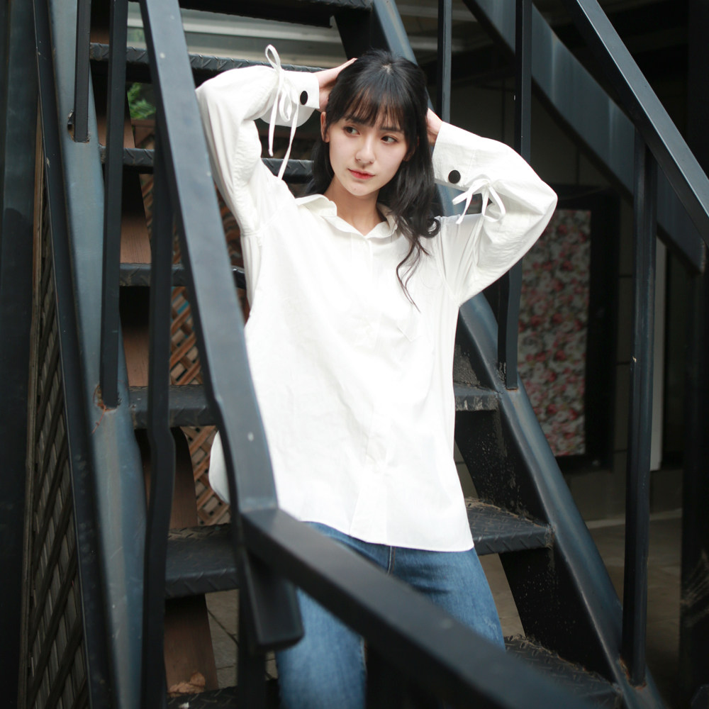 小镇姗姗不眠的云精致刺绣元宝领立体剪裁显瘦雪纺长袖连衣裙