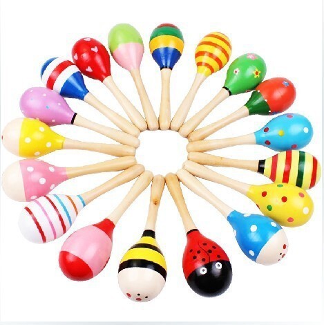 Special price kindergarten ORF early education Musical instrument trumpet sand hammer sand ball Wooden children's educational early education toy