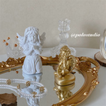 ins Han Wind Sculpture Resin Prayer Angel Gold Chubitt Handicraft Decoration Pendulum home swing for small things