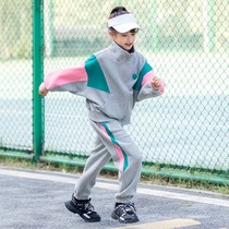 Girl Spring Clothing Suit 2022 New Spring Autumn Great Children Sports Suit Casual Children Clothing Trendy Net Red Clothes Foreign Air