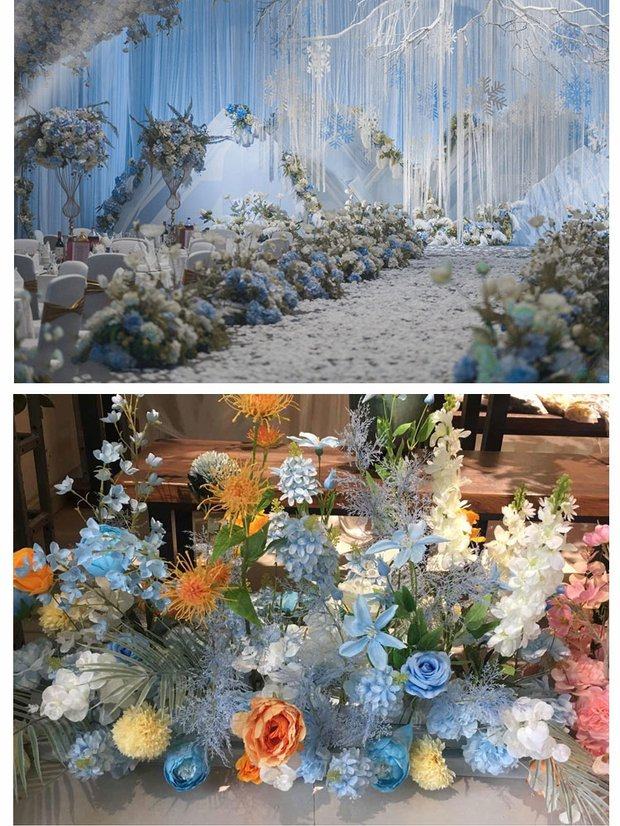 新款婚庆排花花艺舞台背景婚礼道具森系婚礼堂场景布置装饰花排