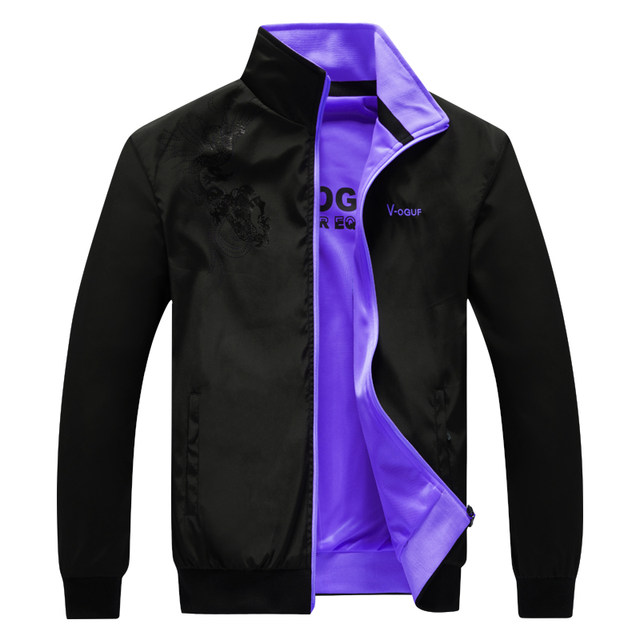ພາກຮຽນ spring ແລະດູໃບໄມ້ລົ່ນໃຫມ່ຜູ້ຊາຍກິລາບາດເຈັບແລະ Jacket ເຍົາວະຊົນ Reversible Stand Collar ບາງ Jacket ໃຫຍ່ສີແດງສີແດງຈີນ