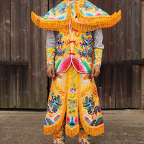 Religious Buddhist Taoist Tianlong embroidery plane embroidery official will be the first Double Dragon shoulder horse clip skirt hand buckle