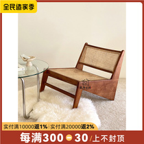 Nordic ins solid wood rattan leisure chair post-modern light luxury simple single sofa chair designer creative recliner