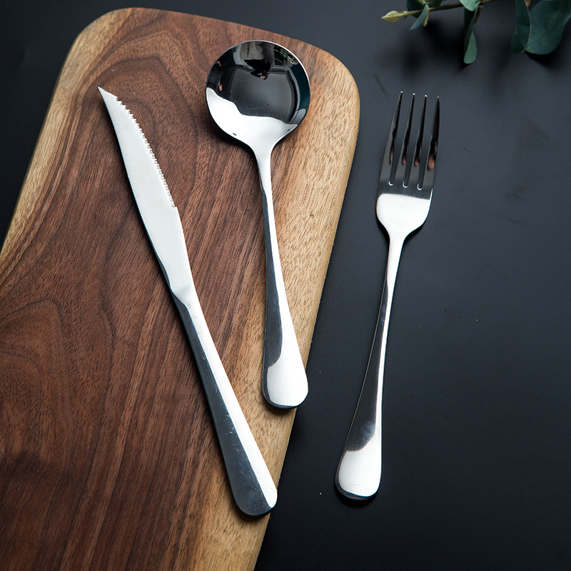 Ming litres of continental food tableware suit household stainless steel steak knife and fork spoon, fruit dessert fork