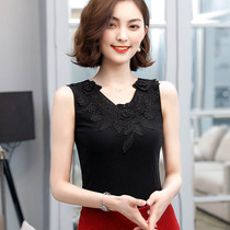 Spring and summer with camisole vest female lace base shirt 2019 new sexy outer mesh loose sleeveless top