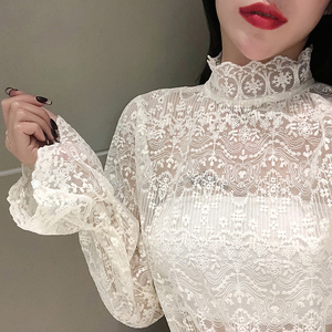 Spring 2020 Korean elastic lace bottoming shirt