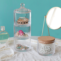 Decorative glass storage jars food-grade storage candy jars stackable jewelry boxes jam snacks sugar bowls glass cups