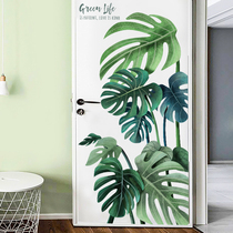Hipster Nordic ins green plant door sticker bedroom living room bathroom door wall sticker refurbished decoration self-adhesive