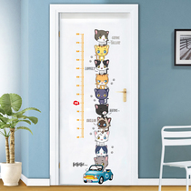 Cute cat height ruler sticker boy childrens room bedroom bedside door stickers self-adhesive wall stickers