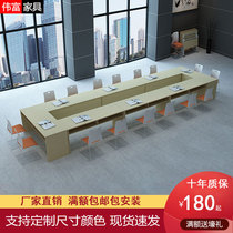 Training table and chair double staff desk student free combination long table multi-function folding training conference table