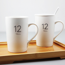 ROUND MARK CUP CERAMIC CUP MATT LIGHT WITH COVER CERAMIC MUG CUP PURE RIBBON HANDLE CERAMIC MUG