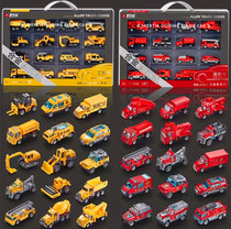 Baolexing engineering vehicle fire police car toy car alloy model car boy track simulation pull back military car