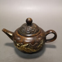 Ancient Play Miscellaneous Pure Copper and Golden Dragon Pinewine Pot workmanship Consummate Berry-Road Collection Furnishing Excellent