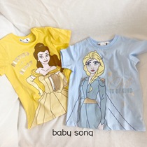 Export Foreign Trade Australia Single Cot Tong Clothing 2-10 Year Old Girl Ice Series Princess Pure Cotton Short Sleeve Baby Cute T-shirt