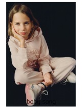 Exit Spain 6-14-year-old female palate CUHK child spring autumn long sleeve sweatpants pure color casual sports suit
