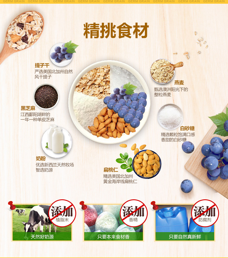 五谷磨房提子燕麦五谷伴侣早餐食品燕麦片 即食水果谷物早餐 麦片