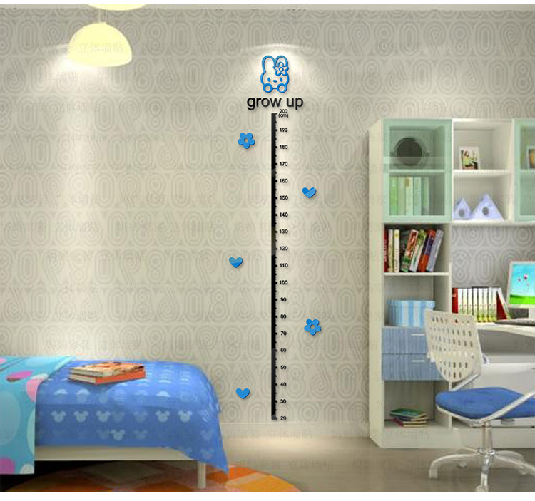 卡通儿童身高贴纸3d亚克力立体墙贴儿童房卧