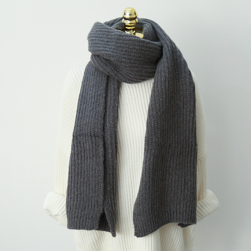 保暖围巾冬季百搭纯色女学生原宿围脖毛线加厚针织长软妹小清新潮_7折