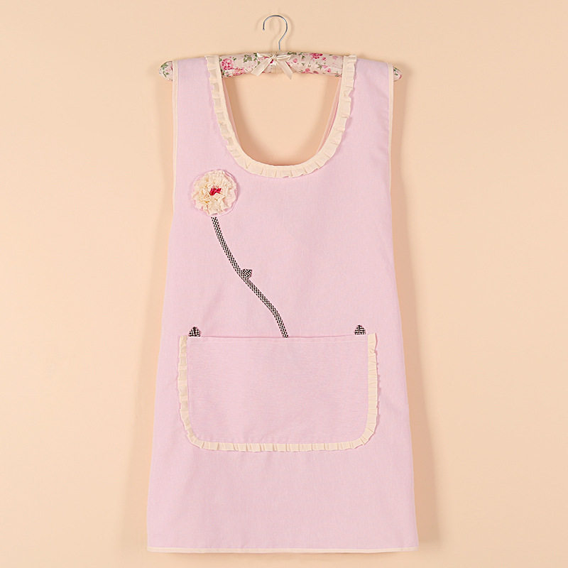 韩版时尚可爱公主交叉款厨房围裙餐厅美甲工作服罩衣女定制印logo