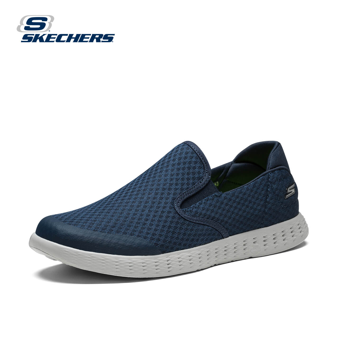 skechers斯凯奇2017套脚鞋 舒适网布男鞋 透气青年休闲鞋53780产品展示图4