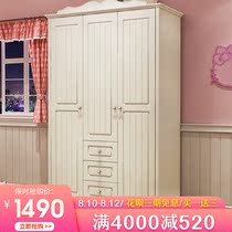 Korean wardrobe Childrens wardrobe 2345 door wardrobe Solid wood wardrobe Large wardrobe Overall wardrobe