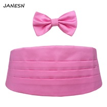 High-end business formal dress party banquet trendy solid color adult men and women multicolor waist seal bow tie belt