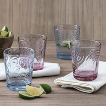 Clear cabin Arches Naos Colour relief glass water glass Italy imports Bormioli Rocco spot