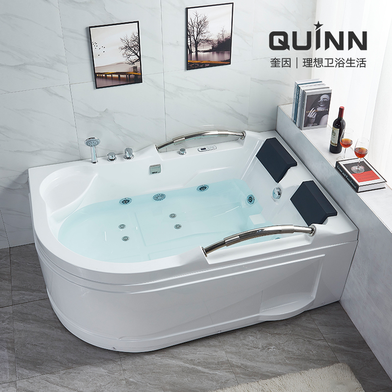 Quinn home adult acrylic bath double couple massage thermostatic bathtub basin double armrest bathtub 1 8 meters