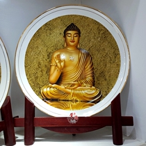 Jingdezhen high-grade bone porcelain plate Tathagatsu Buddha porcelain plate portrait decoration plate Buddha Image bone porcelain offering plate 50cm