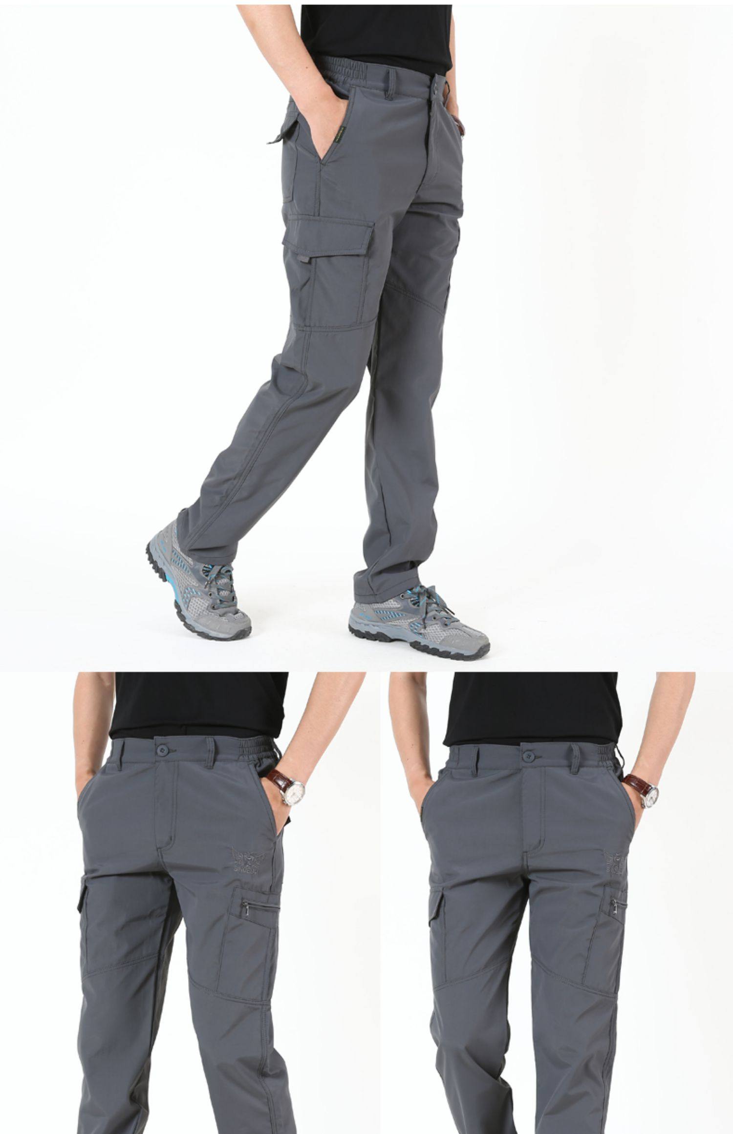 秋冬厚款登山裤户外休闲裤男士多袋工装裤大码宽松速干裤子长裤潮