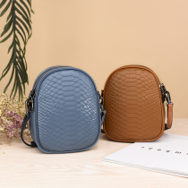 Genuine Leather Skew Satchel Woman Head Layer Cow Leather Single Shoulder Bag Crocodile Tattoo Soft Leather Mini Hour Champ Bag Sloppy Cross Bag