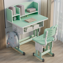 Study table childrens desk little girl writing homework desk and chair primary and secondary school students can lift home writing desk and chair set