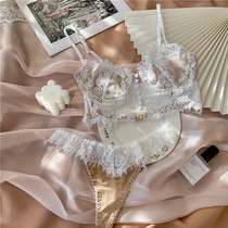 French Lace Camisole Bra Thin Section Big Breast Shows Small Sexy Temptation With Steel Ring Comfortable Vest Underwear Set
