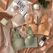 Japanese wide shoulder strap nude comfortable underwear female baby cotton bra small chest gathered glossy non-trace receiving sub-breast bra