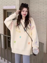 Pregnant woman in autumn and winter suit fashion suits bottom sweater hoodie hoodie long winter coat thickened coat female