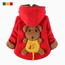 Childrens cotton coat Boys and girls quilted jacket Childrens clothing plus velvet thickened childrens winter baby warm coat Baby winter clothing