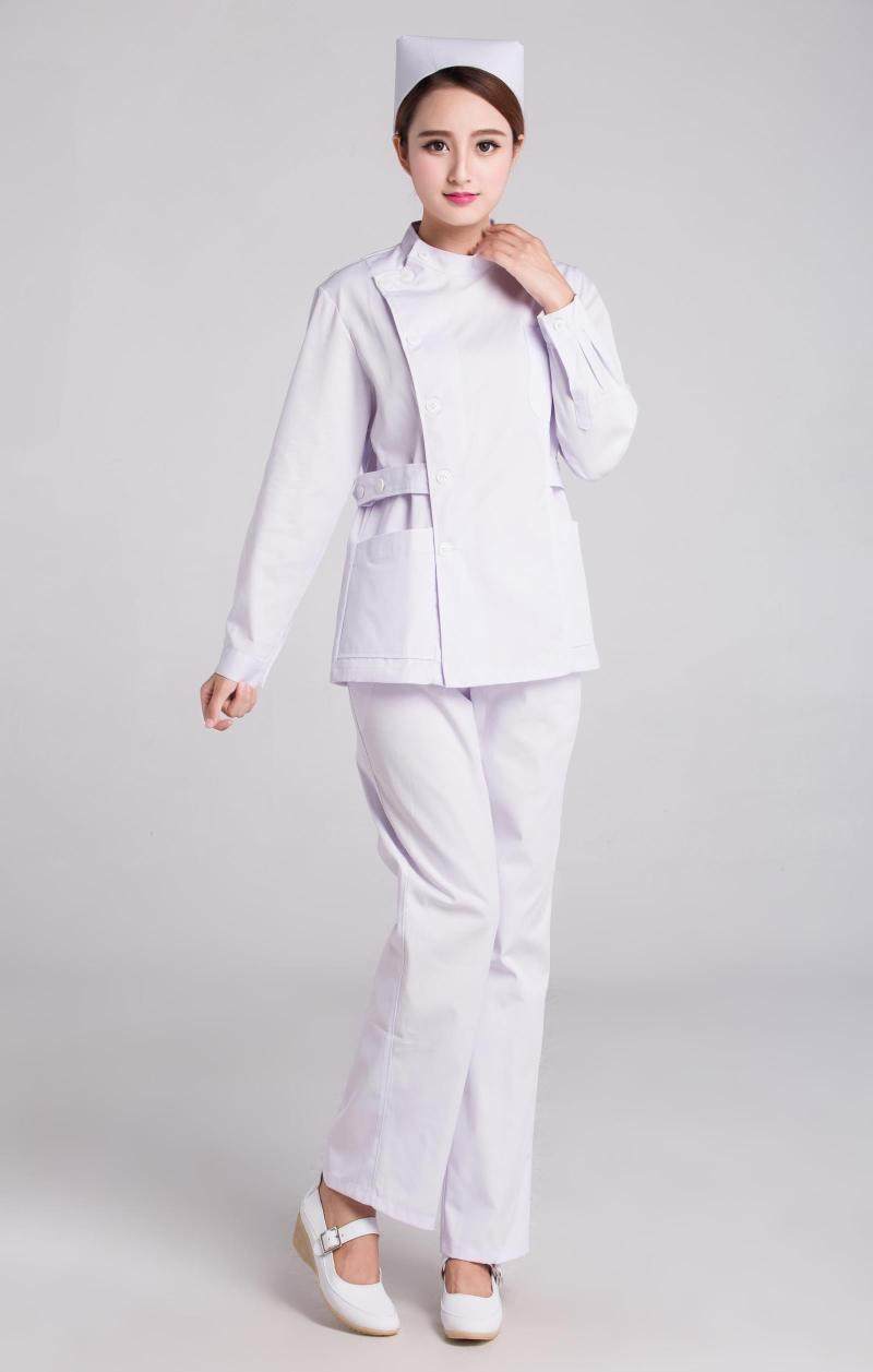 护士服分体套装icu冬装长袖女医生药房美容院工作服制服白大褂
