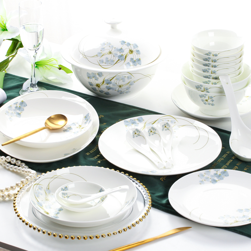 Grey sleeve item DIY dishes suit household European - style jingdezhen ceramic tableware suit dishes rainbow such as bowl bowl