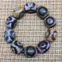 Authentic Tibet Return to Tianjiang Shi Xiangxiong Jiuying Shale Full of Cinnabar Three Eyes Old Hand String to Send Men's and Women's Bags