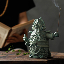 Duqing door god creative tea pet ornaments ceramic incense burner line incense inserter household boutique tea art ornaments