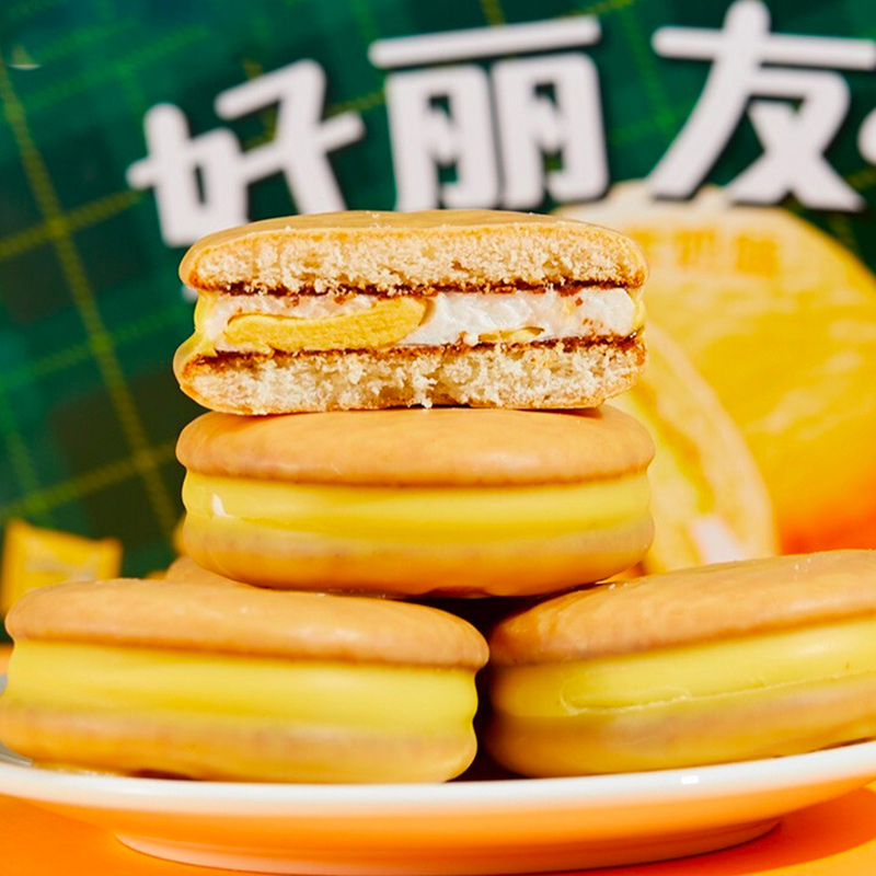好丽友派 香蕉牛奶味果酱夹心18枚网红糕点下午茶零食旗舰店官网_一点