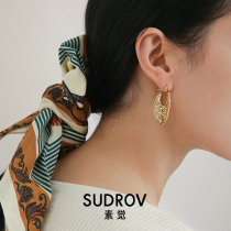 Surge 2021 new niche design sense sterling silver earrings female temperament retro exaggerated big earrings earrings earrings