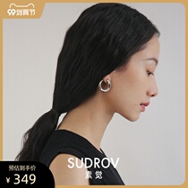 The New 2021 sterling silver earrings female tide niche design advanced sense ins Wind earrings temperament earrings